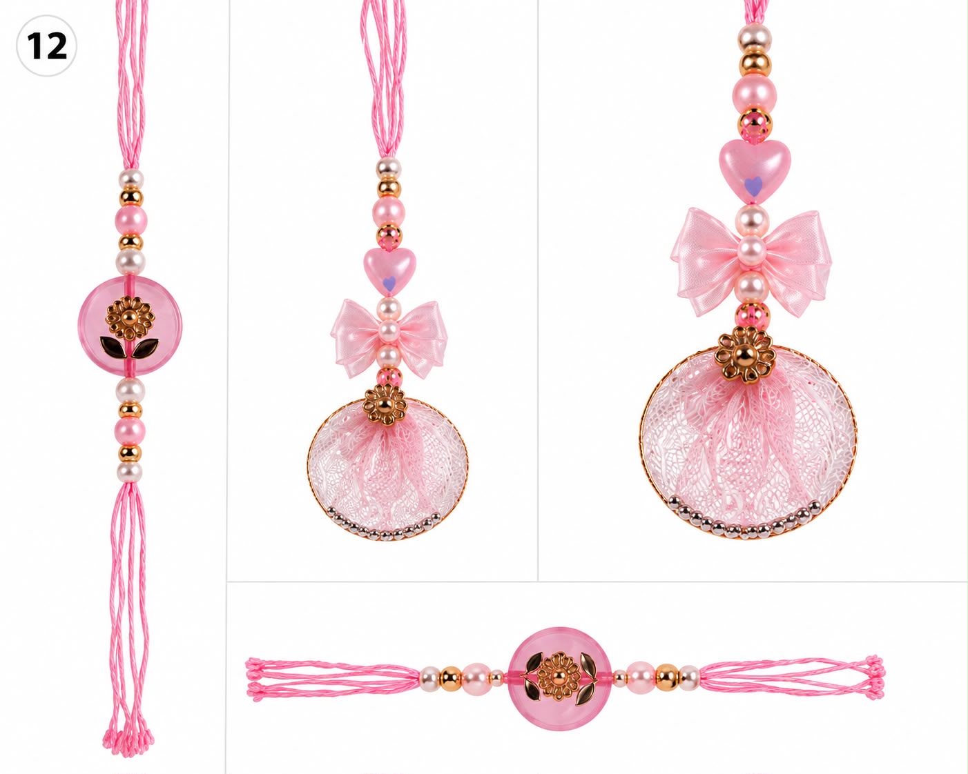 Premium Pink Floral Bhaiya Bhabhi Rakhi Set | Designer Lumba Rakhi for Couples | Raksha Bandhan 2026