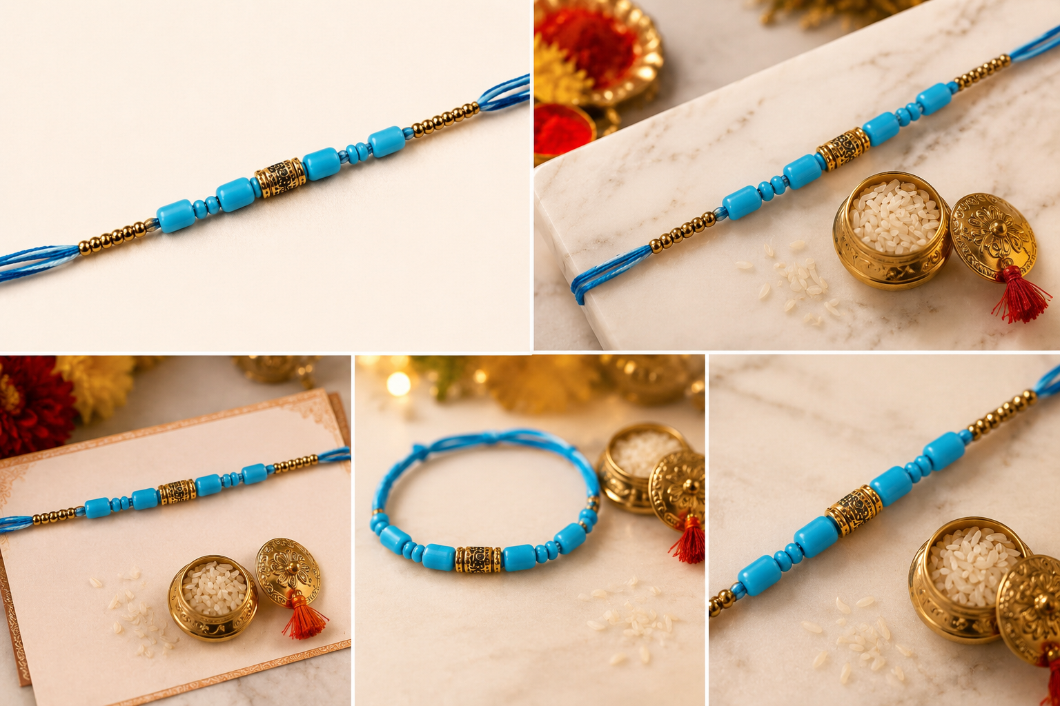 Festoria Premium Red Beaded Rakhi Set of 2 for Brother | Traditional Designer Rakhi Combo | Raksha Bandhan 2026