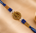 Festoria Premium Bhai Designer Rakhi with Blue Beads & Pearl Accents | Luxury Rakhi for Brother | Raksha Bandhan 2026