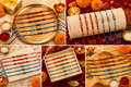 Festoria Premium Rakhi for Brother & chocolates| Handmade Rakhi with Blue & Red Thread | Designer Raksha Bandhan Rakhi 2026| Pack of 6