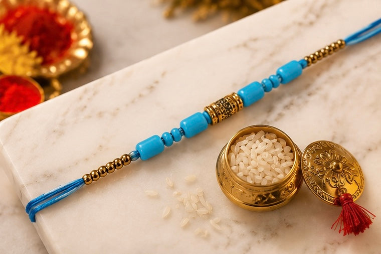Festoria Premium Red Beaded Rakhi Set of 2 for Brother | Traditional Designer Rakhi Combo | Raksha Bandhan 2026