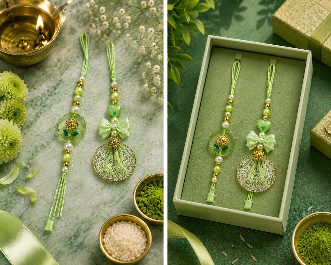 Premium Pink Floral Bhaiya Bhabhi Rakhi Set | Designer Lumba Rakhi for Couples | Raksha Bandhan 2026